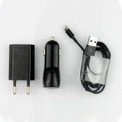 Pack Chargeur pour IPHONE (Cable Chargeur + Prise Secteur + Allume Cigare) APPLE USB Lightning