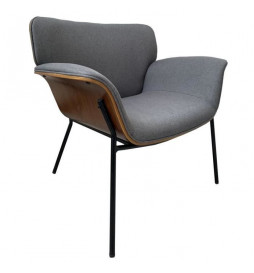 Fauteuil - Tissu gris et...