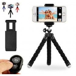 Mini Trepied avec Telecommande pour Smartphone et Appareil photo Android IOS Réglable Sans Fil Bluetooth Bouton