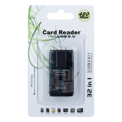 Lecteur de cartes pour PC USB SD TF M2 MS 4 en 1 Adaptateur Universel (NOIR)