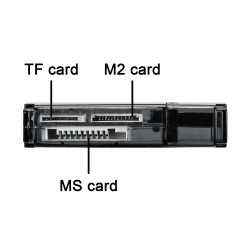 Lecteur de cartes pour PC USB SD TF M2 MS 4 en 1 Adaptateur Universel (NOIR)