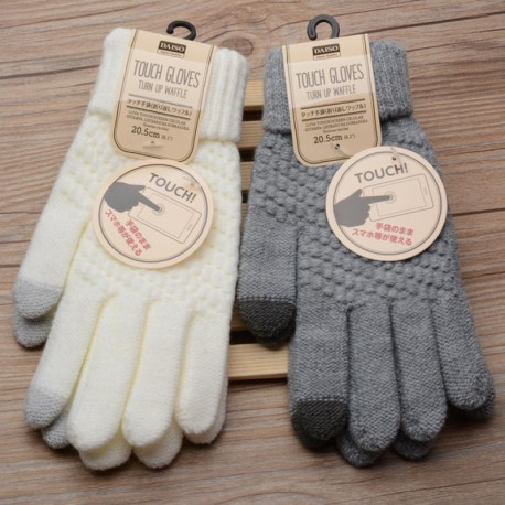 Gants Femme tactiles pour Smartphone Taille M 2 doigts Hiver