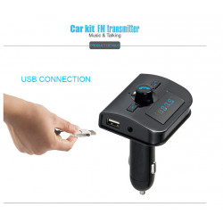 Transmetteur Bluetooth FM MP3 pour Smartphone Voiture Lecteur Kit main libre Sans Fil Musique Adaptateur Allume Cigare USB