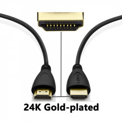 Cable HDMI Male 2m pour Console Gold 3D FULL HD 4K Television Ecran 1080p Rallonge (NOIR)