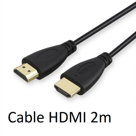 Cable HDMI Male 2m pour Console Gold 3D FULL HD 4K Television Ecran 1080p Rallonge (NOIR)