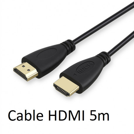 Cable HDMI Male 5m pour Console Gold 3D FULL HD 4K Television Ecran 1080p Rallonge (NOIR)