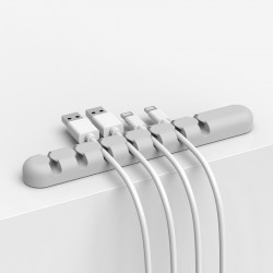 Support 7 Emplacements Cable Chargeur pour PC & MAC Silicone Smartphone Organisateur Fils Bureau (GRIS)