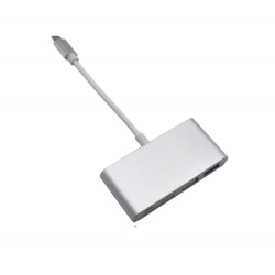 Adaptateur 5 en 1 pour Smartphone Type C Lecteur de cartes SD TF USB 2.0 3.0 Micro-USB (GRIS)