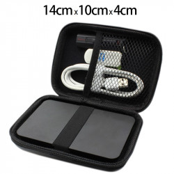 Pochette pour Batterie & Disque Dur Rangement Cables Chargeur Protection (NOIR)