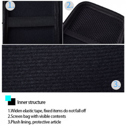 Pochette pour Batterie & Disque Dur Rangement Cables Chargeur Protection (NOIR)