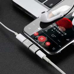 Mini Adaptateur Lightning/Jack pour IPHONE APPLE Chargeur Ecouteurs 2 en 1 Casque