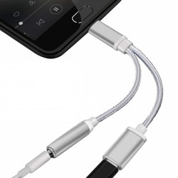 Adaptateur Type C/Jack pour Smartphone Chargeur Ecouteurs 2 en 1 Casque