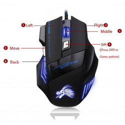 Pack Gaming pour PC (Souris Gamer 6 Boutons + Casque Gamer avec Micro et Telecommande)