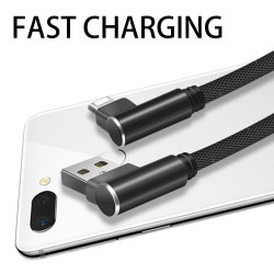 Pack pour IPHONE Lightning (Cable 90 degres Fast Charge + Double Prise Secteur Couleur)