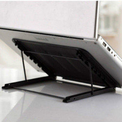 Mini Support Metal pour PC, MAC & Tablette Reglable Transportable Ventilation (NOIR)