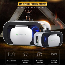 Casque VR 5.0 pour Smartphone Réalité Virtuelle Lunette Jeux 3D Reglable (BLANC)