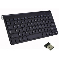 Clavier Sans Fil Metal pour PC USB AZERTY Piles