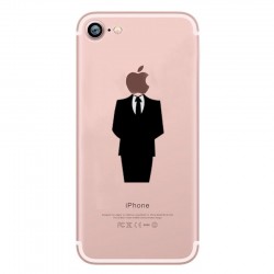 Coque Silicone IPHONE 6/6S Costume Fun APPLE Homme D'affaire Classe 007 Pomme Transparente Protection Gel Souple