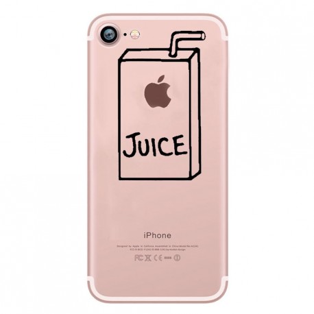 Coque Silicone IPHONE Juice Fun APPLE Jus de Pomme Boisson Transparente Protection Gel Souple