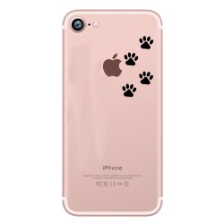 Coque Silicone IPHONE 7 Pattes de Chat Fun APPLE Empreintes Cat Traces Pomme Transparente Protection Gel Souple