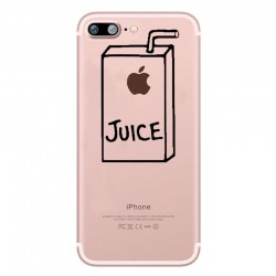 Coque Silicone IPHONE Juice Fun APPLE Jus de Pomme Boisson Transparente Protection Gel Souple