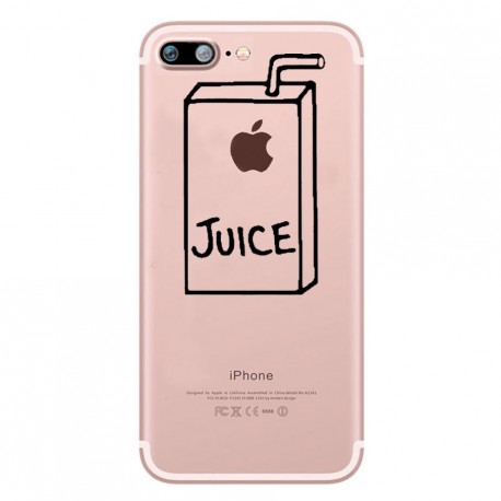 Coque Silicone IPHONE Juice Fun APPLE Jus de Pomme Boisson Transparente Protection Gel Souple