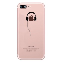 Coque Silicone IPHONE X Casque Fun APPLE Ecouteurs Pomme Musique Transparente Protection Gel Souple