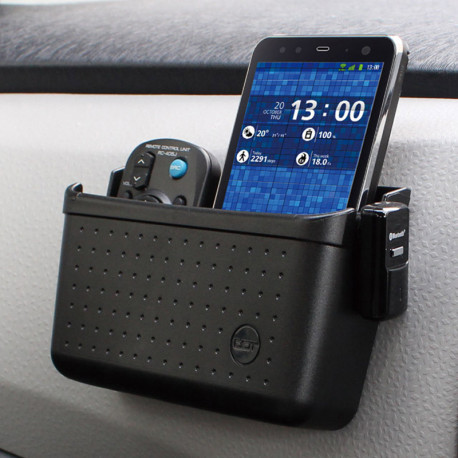 Double Etui de Rangement Voiture pour Smartphone Support XL Chargeur Universel (NOIR)