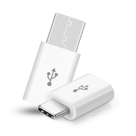 Adaptateur Micro USB/Type C pour Smartphone & Tablette Convertisseur Blanc