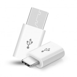 Adaptateur Micro USB/Type C pour Smartphone & Tablette Convertisseur Blanc