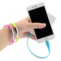 Cable Bracelet Lightning pour IPHONE Chromé Chargeur APPLE USB 25cm Connecteur