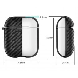 Coque Effet Carbone pour AirPods APPLE Boitier de Charge Silicone Design Housse Protection