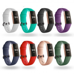 Bracelet Silicone pour FITBIT Charge 3 Petite Taille S 95-103mm Confortable