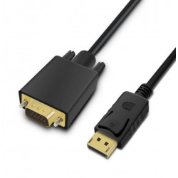 Cable Display Male Vers VGA Male DP Adaptateur Gold FULL HD PC Ecran 1080p (NOIR)