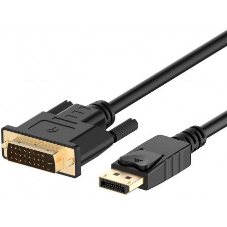 Cable Display Male Vers VGA Male DP Adaptateur Gold FULL HD PC Ecran 1080p (NOIR)