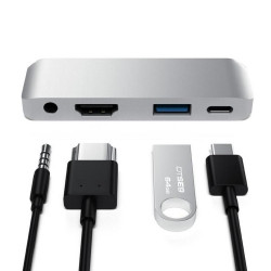 Adaptateur 4 en 1 Type C pour IPAD Femelle HDMI Jack USB (ARGENT)