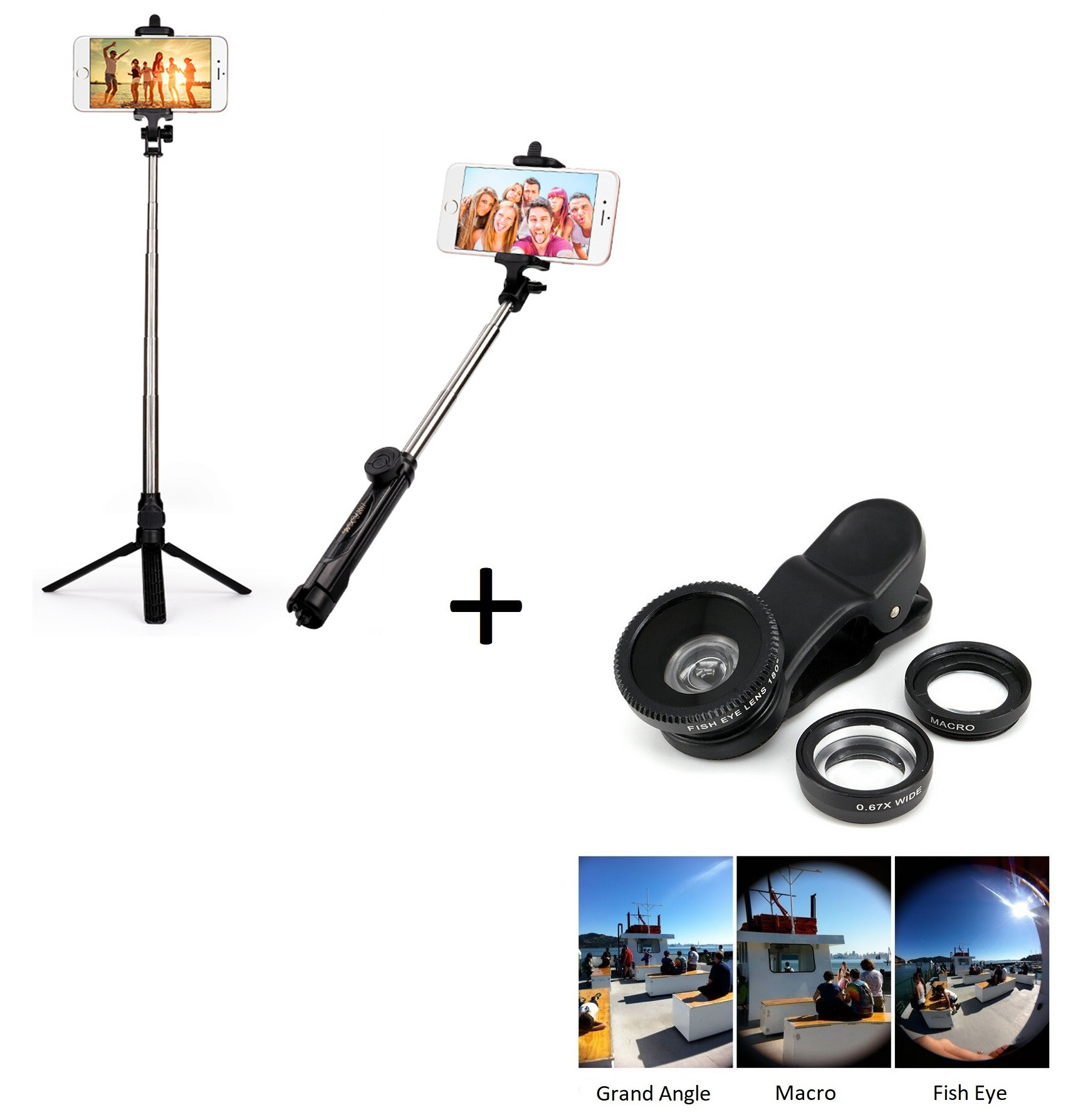 Picture Pack For Iphone Pro Max Selfie Stick With Tripod Clip Lens EBay