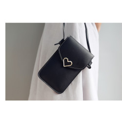 Sac pour Smartphone de 4 à 7 pouces Simili Cuir Housse Tactile Pochette Coeur 