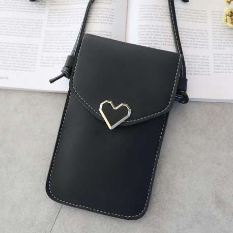 Sac pour Smartphone de 4 à 7 pouces Simili Cuir Housse Tactile Pochette Coeur 